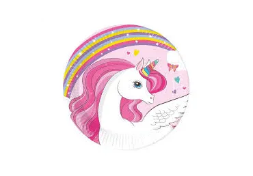 Papptaldrikud Unicorn 20cm, 8tk