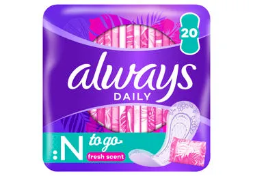 Pesukaitsmed ALWAYS To Go Fresh 20tk