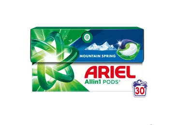 Veļas mazgāšanas kapsulas Ariel Mountain Spring 30gb
