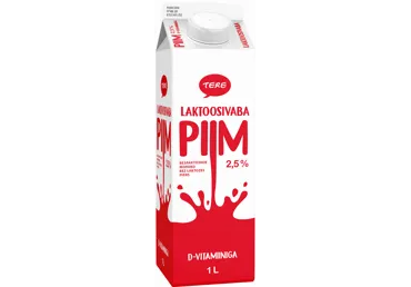 Piim TERE D-vitamiin.lakt.vaba 2,5%., 1L