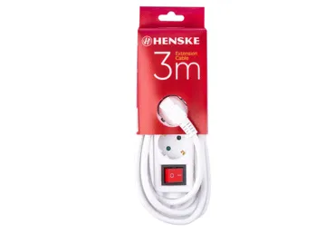 Pikendusjuhe HENSKE maandusega 3m 3pesa
