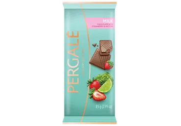 Piena šokolāde PERGALE zemeņu un laima 85g