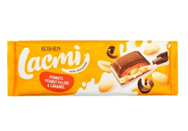 Piena šokolāde LACMI ar karameļu - riekstu pildījumu 295g