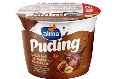 Puding Alma šokolaadi-metsapähkli maitseline, ALMA, 230 G