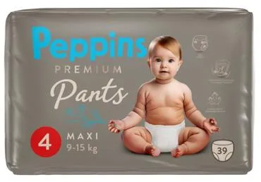 Autiņbiksītes PEPPINS Premium Maxi 9-15kg 39gab.