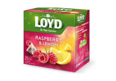 Augļu tēja LOYD Pyramids ar aveņu un citronu garšu, 20x2 g