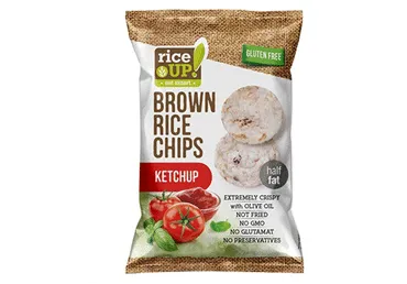 Čipsi RICE UP brūno rīsu ar kečupu 60g