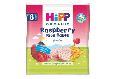 Riisivahvlid vaarikatega 8+ öko, HIPP, 30 g