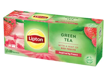 Zaļā tēja LIPTON aveņu-zemeņu 20x1,4g