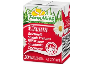 Rõõsk koor FARM MILK UHT 30%, 200ml