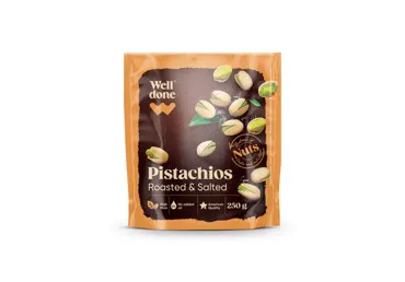 Pistācijas WELL DONE grauzdētas sālītas 250g