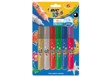 Sädelevad liimipulgad BIC metallik 6tk