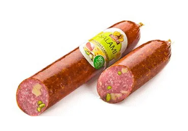 Karsti kūpināta salami ar sieru un pistācijām ĀDAŽI sver.