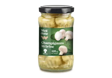 Šampinjoni sālsūdenī WELL DONE 320g