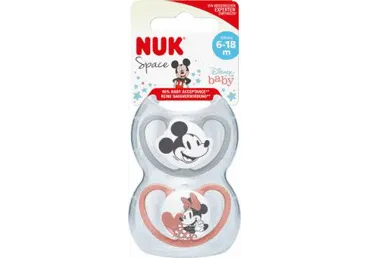 Silikoonlutt NUK Space Mickey 6-18k,2tk