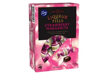 Tumšās šokolādes konfektes FAZER Liqueur Fills, zemeņu Margarita, 150g
