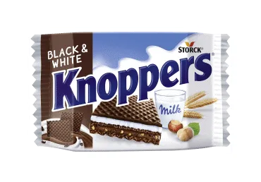 Šok.vahvel Black&White KNOPPERS 25g