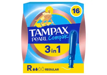 Tamponi TAMPAX Compak Pearl, Regular, 16 gab.