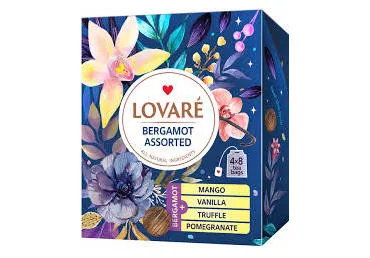 Tējas komplekts LOVARE Bergamot 4x8gab.64g