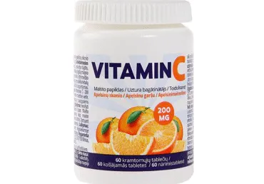 Toidulisand VITAMIN C apelsinimait.60tk