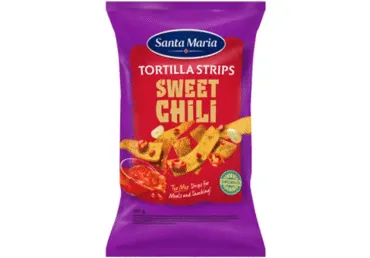 Kukurūzas čipsu strēmelītes ar saldā čili garšu 185g, Santa Maria