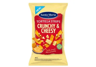 Kraukšķīgi kukurūzas čipsi (strēmelītes) ar siera garšu 185g, Santa Maria
