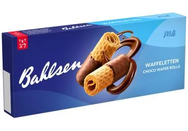 Vahvlirullid piimašokolaad. BAHLSEN 100g
