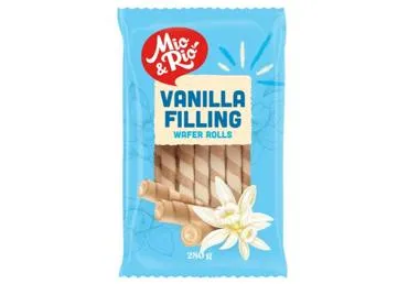 Vahvlirullid vanillitäidis.MIO&RIO 280g