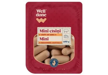 Mini cīsiņi ar sieru WELL DONE 400g