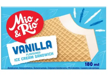 Saldējums MIO&RIO vaniļas sendvičs 90g