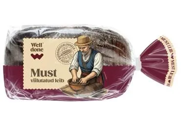 Viilutatud must leib WELL DONE, 800g