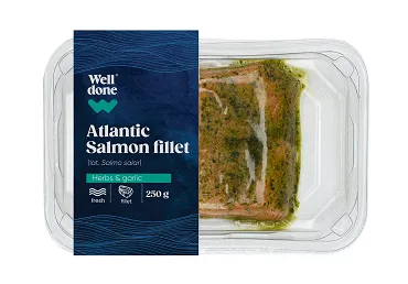 Laša fileja garšaugu un ķiploku marinādē WELL DONE 250g