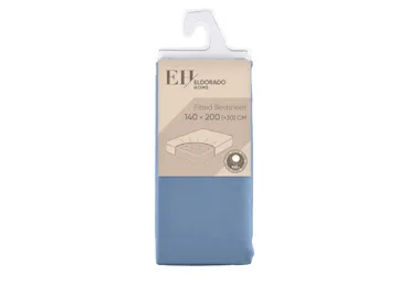 Palags ar gumiju 140x200+30cm zils