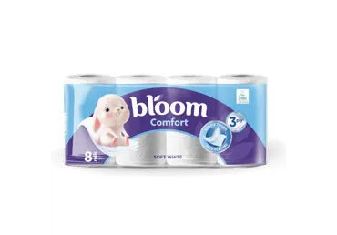 WC paber BLOOM Comfort white 3kih, 8rl