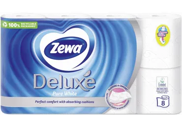 WC paber ZEWA Deluxe valge, 3kih,8rl