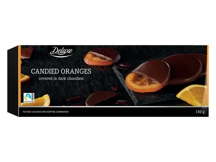 Deluxe Žāvētas apelsīnu šķēles šokolādē 150g