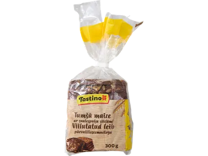 Tastino Griezta tumšā maize ar saulespuķu sēklām šķēlēs 300g