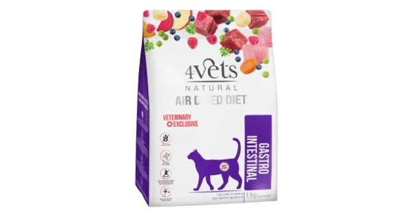 4Vets looduslik õhkkuivatatud veterinaartoit, kuivtoit seedehäiretega kassidele 1 kg