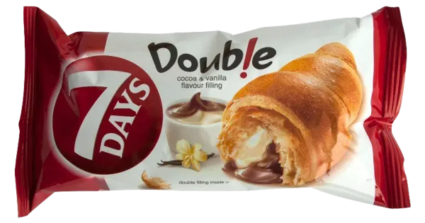 7 Days Double! croissant kakao- ja vaniljetäidisega 60 g