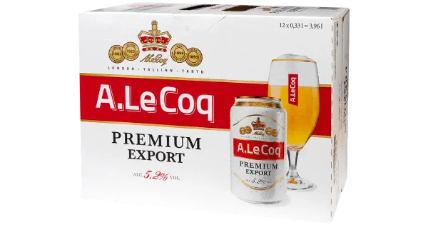 A. Le Coq Premium Export õlu 5,2%vol 12x330 ml