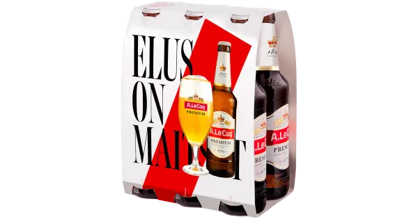 A. Le Coq Premium õlu 6-pakk 4,7%vol 3L