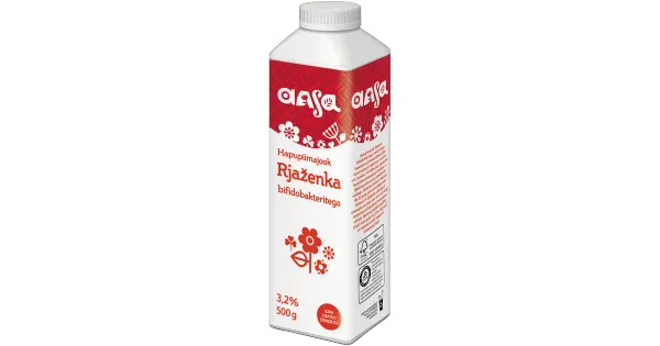 Aasa Hapupiimajook Rjaženka bifidobakteritega rasvasus 3,2%, 500g