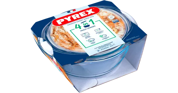 Ahjuvorm Pyrex Essential 2,3 l+kaas 0,7l