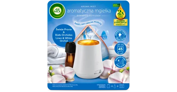 Air Wick Aroma Mist komplekt Linen&White Orchid 20ml