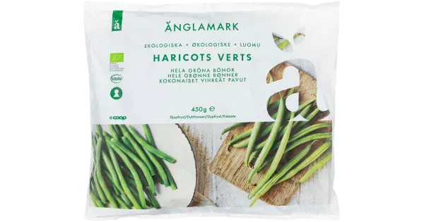 Änglamark Ökoloogilised Terved Rohelised Aedoad 450 g