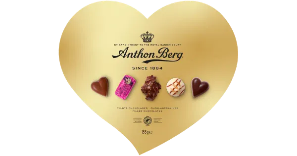 Anthon Berg Kuldne südamekujuline kommikarp 155g