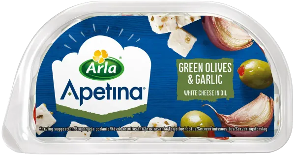 Arla Apetina oliivi-küüslaugu juustusnäkid õlis, 100 g