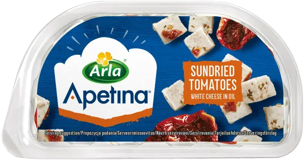 Arla Apetina päikesekuivatatud tomati juustusnäkid õlis, 100 g