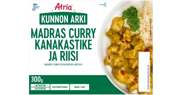 Atria Kunnon Arki kana karrikastme ja riisiga, 300 g