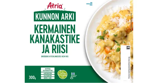 Atria Kunnon Arki koorene kanakaste riisiga, 300 g